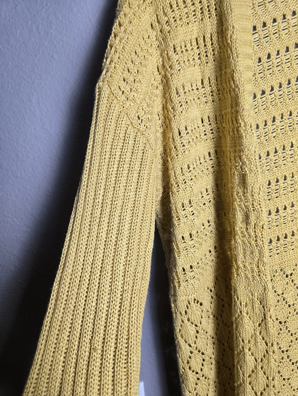 SUMMER SALE! $6 Marled Knit Open Yellow Long Cardigan Size Medium - Picture 16 of 16